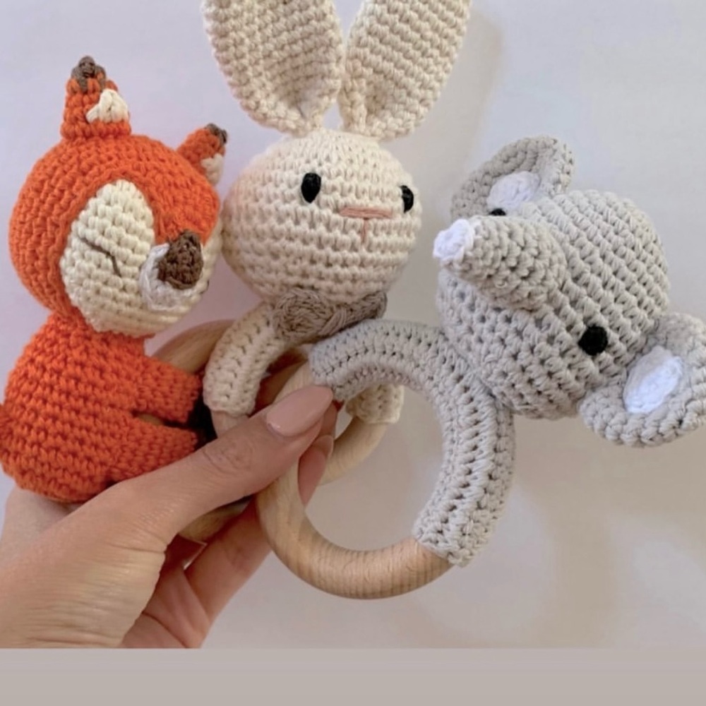 Crochet Animal Baby Rattles
